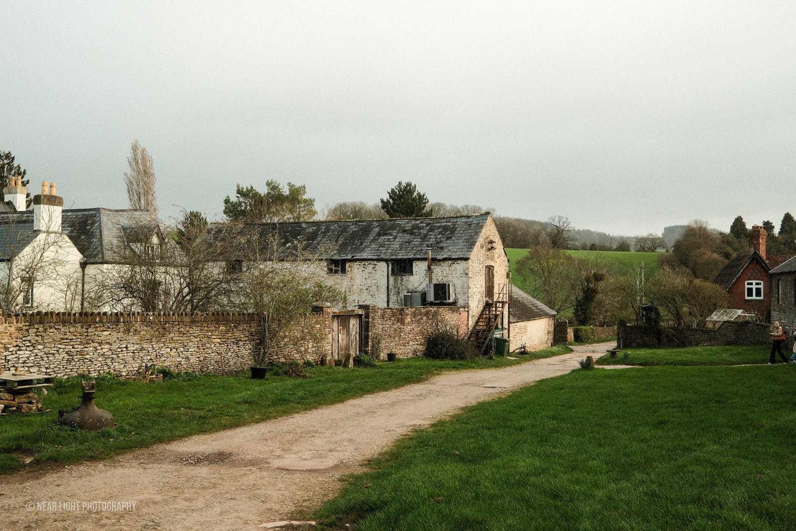 Country landscape and stone buildings