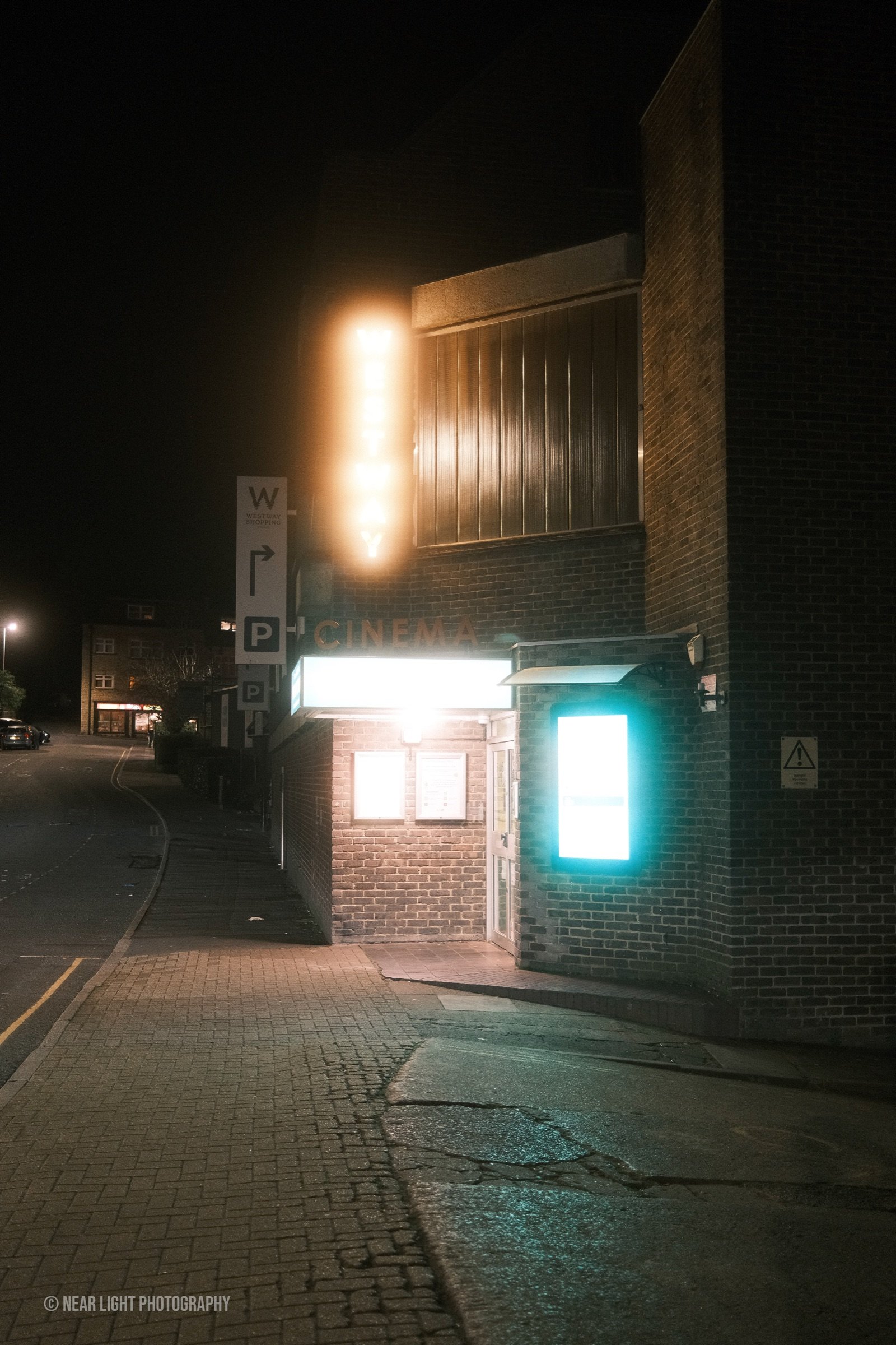 Night street detail in red light